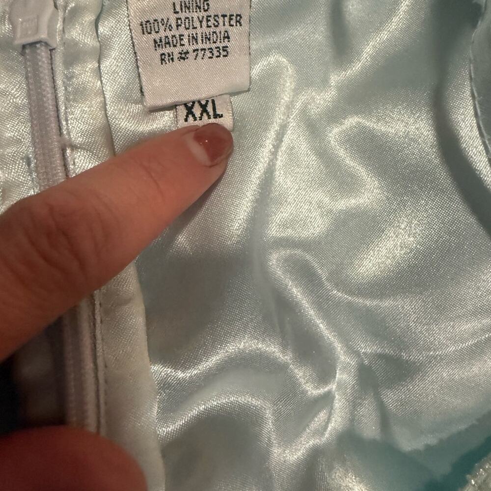 Vtg Scala Baby Blue Beaded Gown Cinderella Fairy Regencycore Formal Dress Modest - Picture 8 of 9